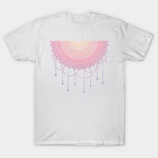 Pink and purple half drop mandala art T-Shirt